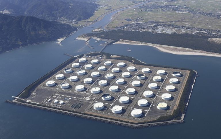 Shibushi national oil storage station, Japan (Kyodo)